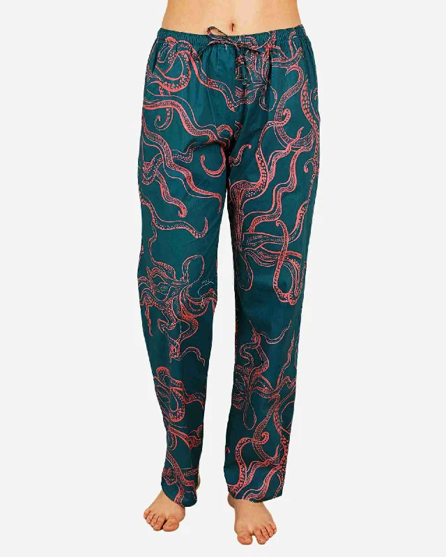 women's striped pajama setsWOMEN'S LOUNGE PANTS - OCTOPUS PINK