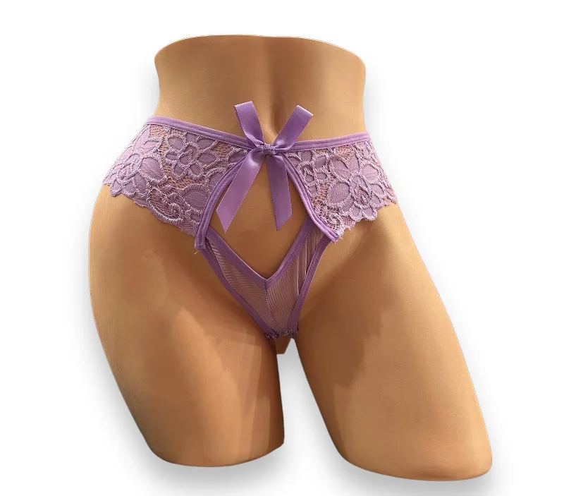 cotton-blend hipster panties for daily wearLilac Lace  Cheeky  Panty