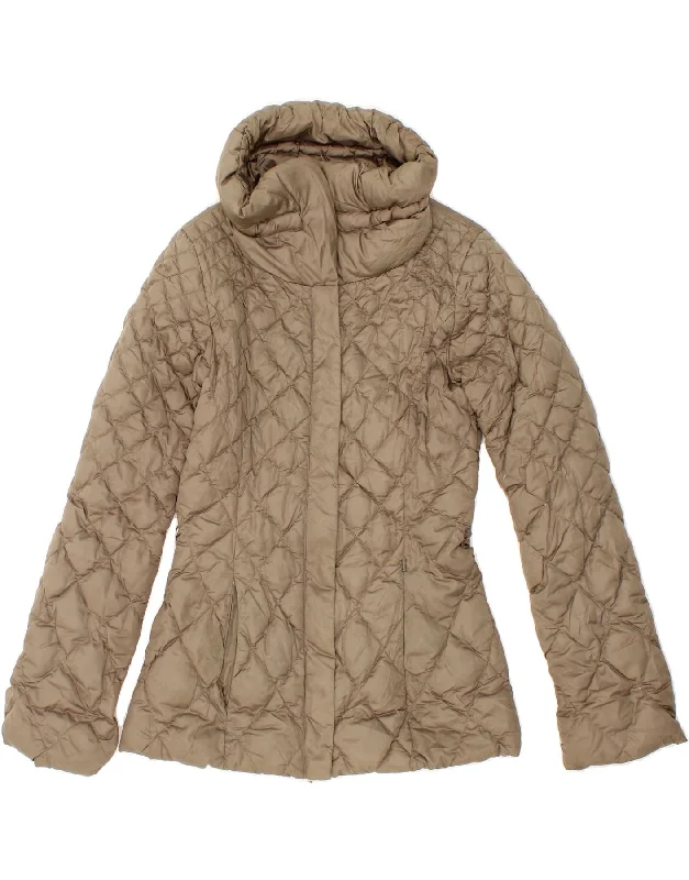 Women's Coats with HoodTRUSSARDI JEANS Womens Padded Jacket UK 8 Small Beige