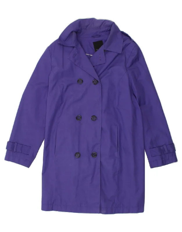 Women's Coats with Fur Trimmed PocketsDEBENHAMS Womens Double Breasted Coat UK 20 2XL  Blue Cotton