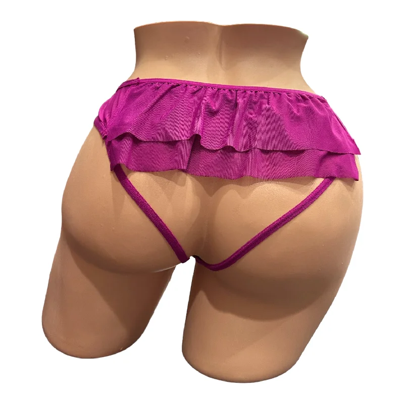 plus-size lace panties with tummy controlBackless Panty - Fuchsia