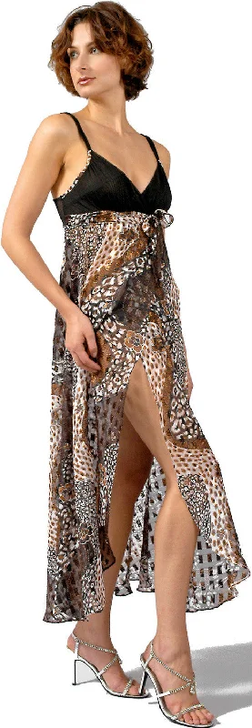 women's pajamas with built-in braWomen's Animal Metallic Jacquard Chiffon Nightgown and Panty Set #6037