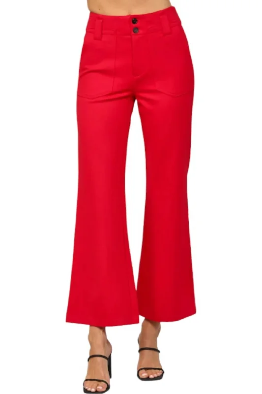 Women's ChinosFlare Pants In Red