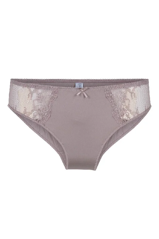 plus-size lace thong panties with stretch fabricLingadore Daily Slip - Taupe