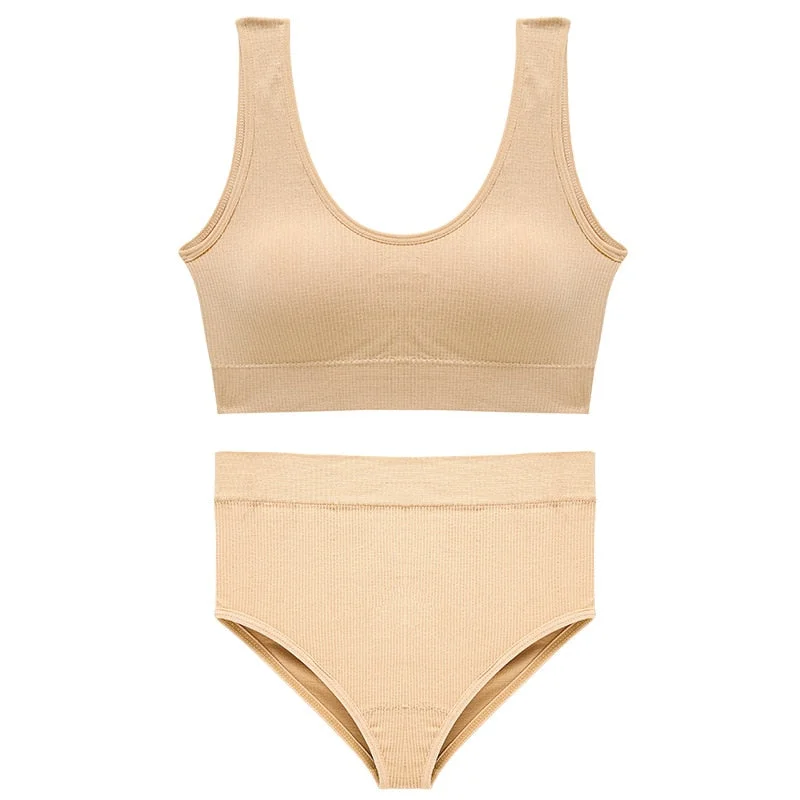 beige bra set