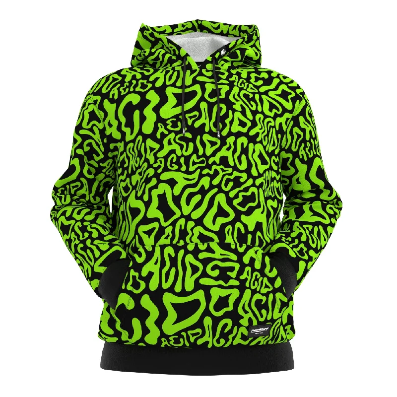 Women's Hooded Sweatshirts with Velvet LiningGreen Acid Hoodie