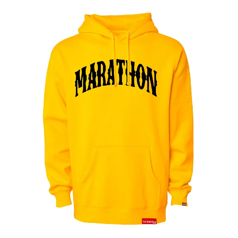 Women's Hooded Sweatshirts with Chevron LiningMarathon Vintage Arch Hoodie - Sports Gold/Black