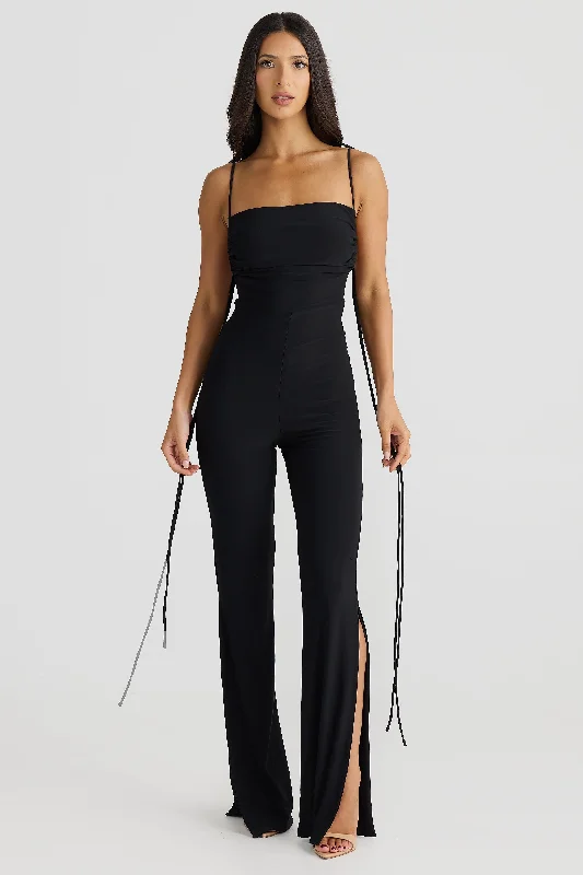 Women's Jumpsuits with CollarSelene Multi-Way Jumpsuit - Black