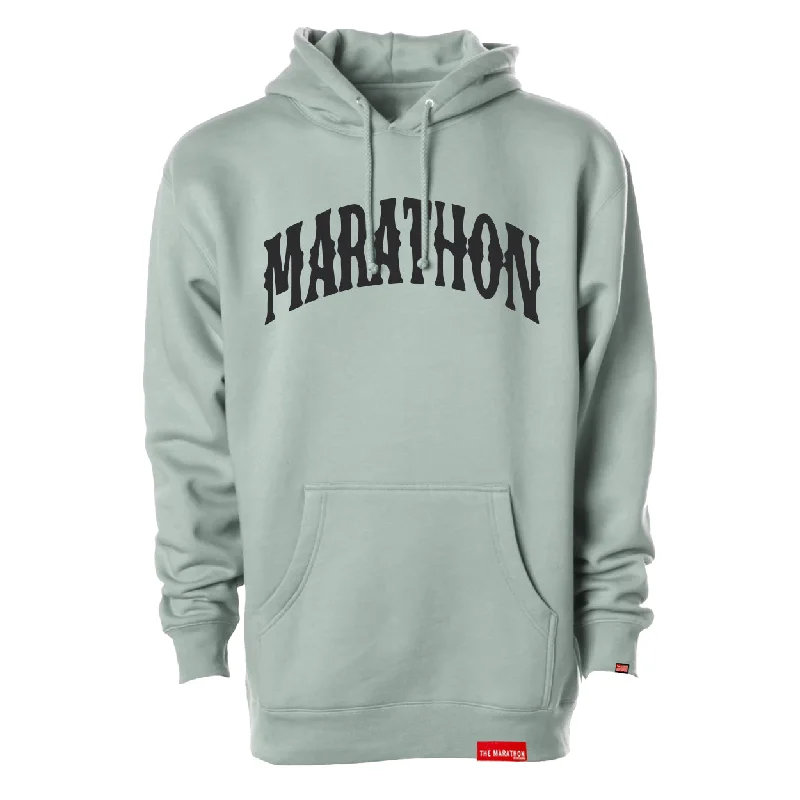 Women's Hooded Sweatshirts with Fitted SleevesMarathon Vintage Arch Hoodie - Sage/Black