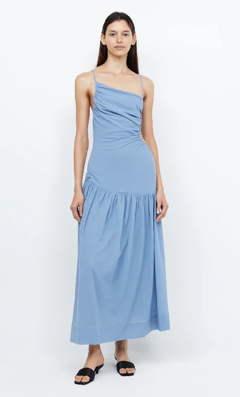 Women's Boat Collar DressesCALYPSO ASYM MAXI DRESS - MERIDIAN BLUE