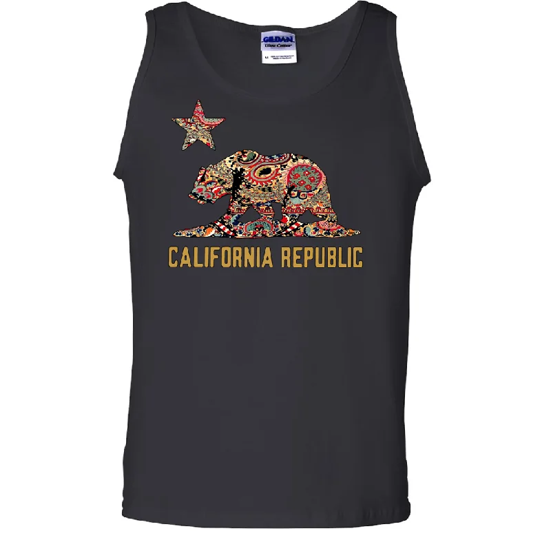 Women's Hooded Sweatshirts with Tweed LiningCalifornia Republic Paisley Bear Asst Colors Tank Top