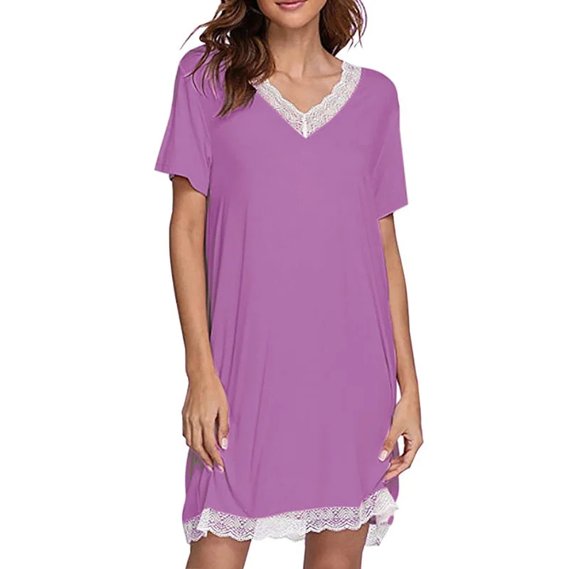 women's pajamas for gift-givingCotton Nightgown with Lace Trim