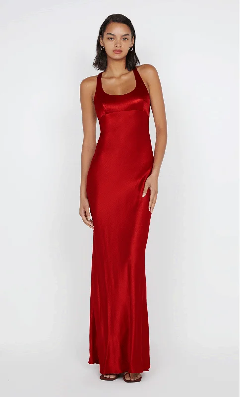 Women's Midi DressesMAXINA CROSSOVER DRESS - ROUGE