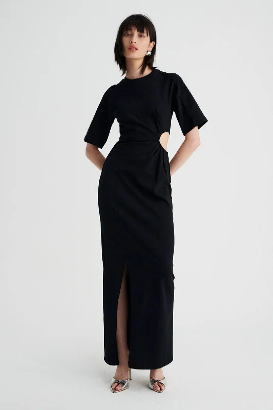 Women's Shirt Collar DressesBarney Cut Out Maxi Dress - Black