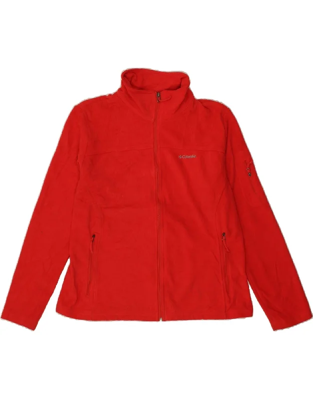 Women's Zip-Up CoatsCOLUMBIA Womens Fleece Jacket UK 18 XL Red Polyester