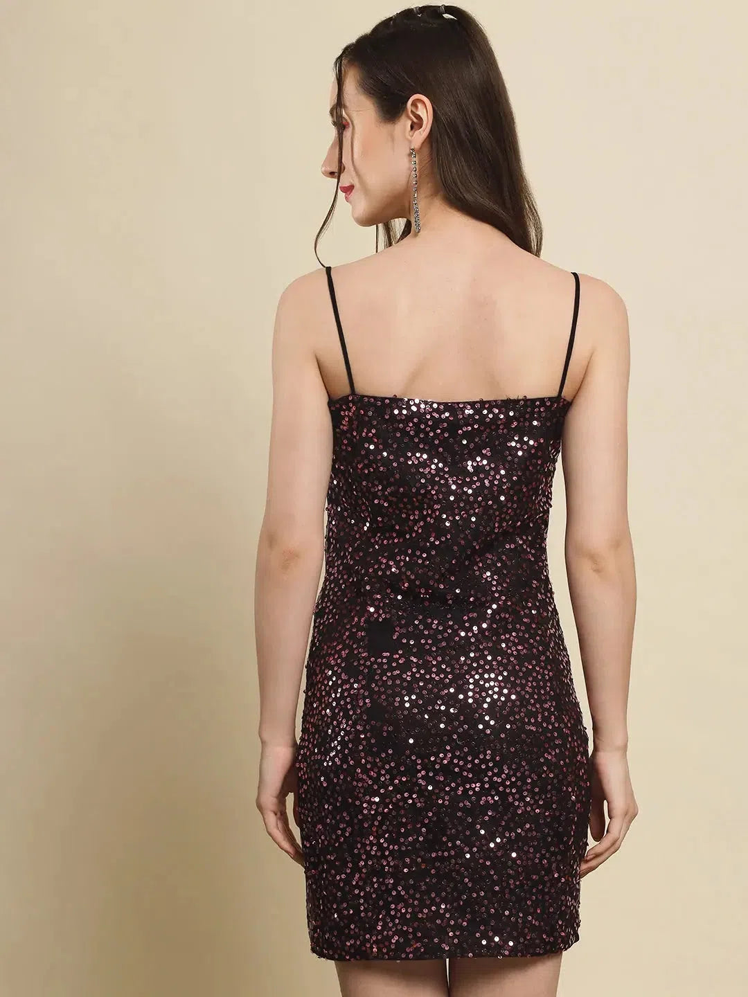 Women's Sweetheart-Neck DressesPink Sequin Bodycon Dress