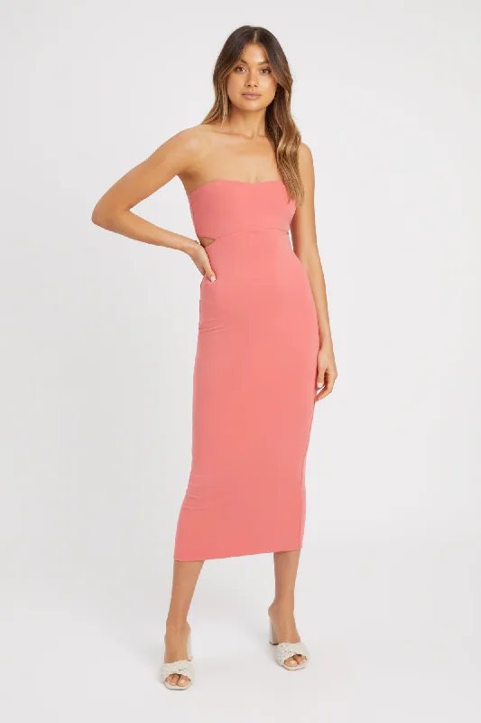 Women's U-Shaped Collar DressesSolange Midi Dress