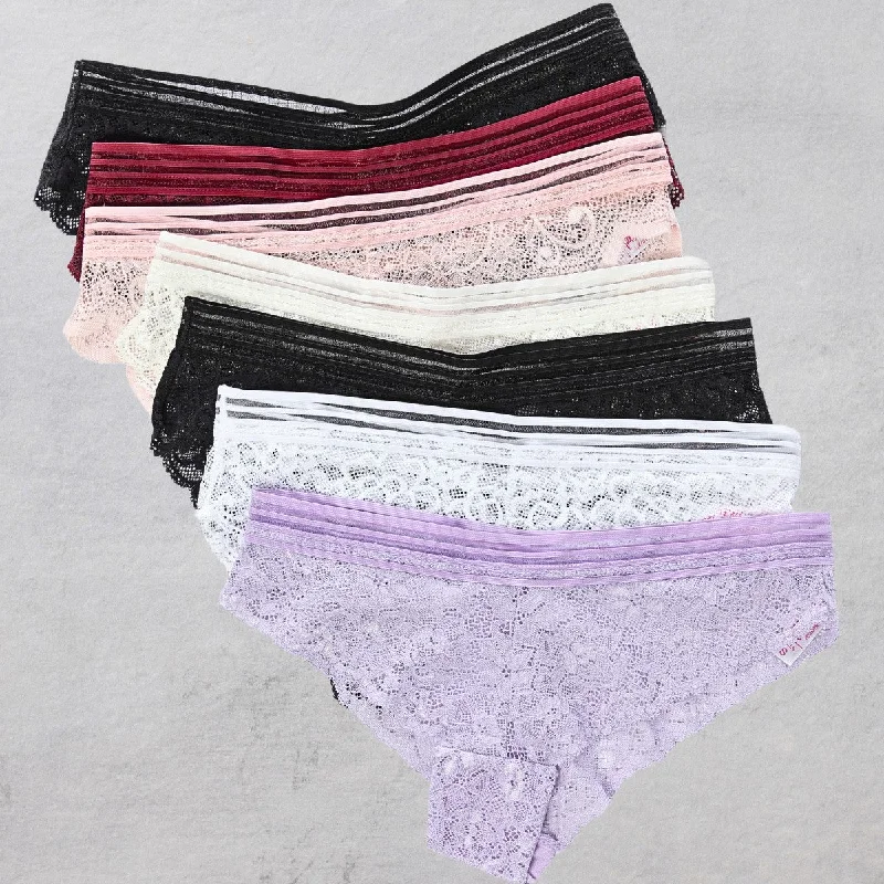 eco-friendly underwear made from organic cottonSemanario Panty Bikini en Encaje Pack x7 / Mujer E-7031