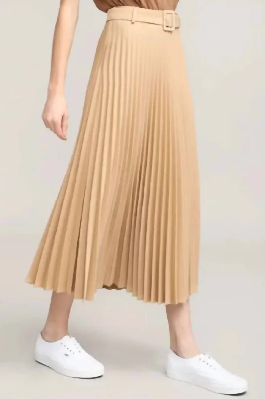 Women's Flared SkirtsPleated Skirt In Taupe