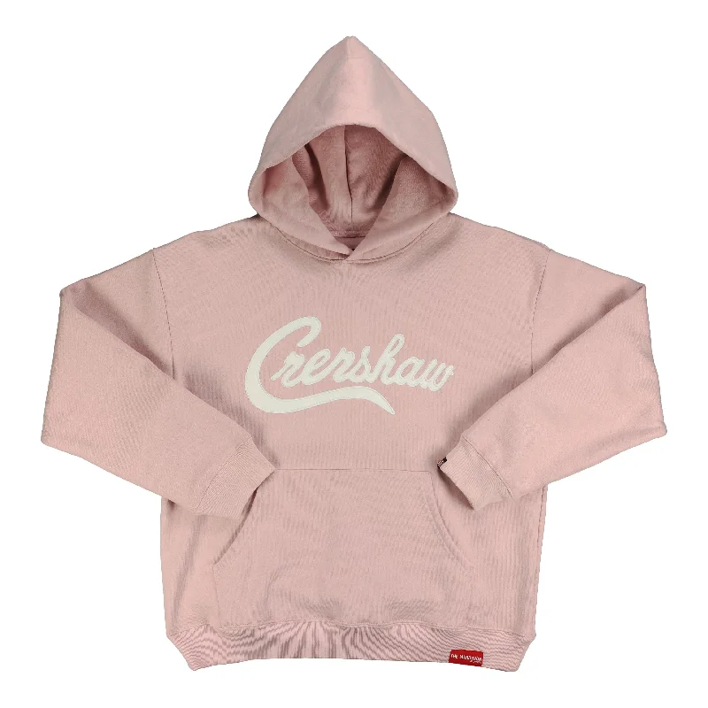 Women's Hooded Sweatshirts with Breathable FabricCrenshaw Hoodie - Pink/White