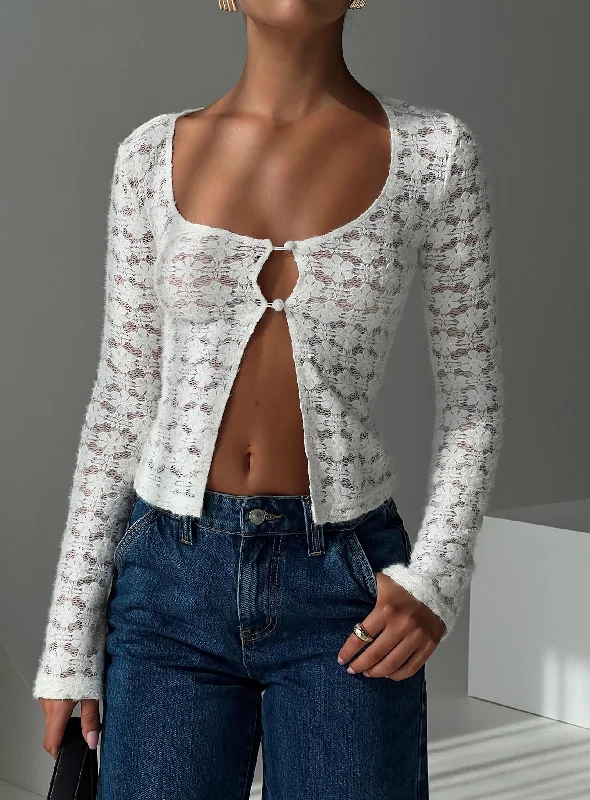 Women's Blouse with Lapel CollarEnriquel Long Sleeve Top Off White