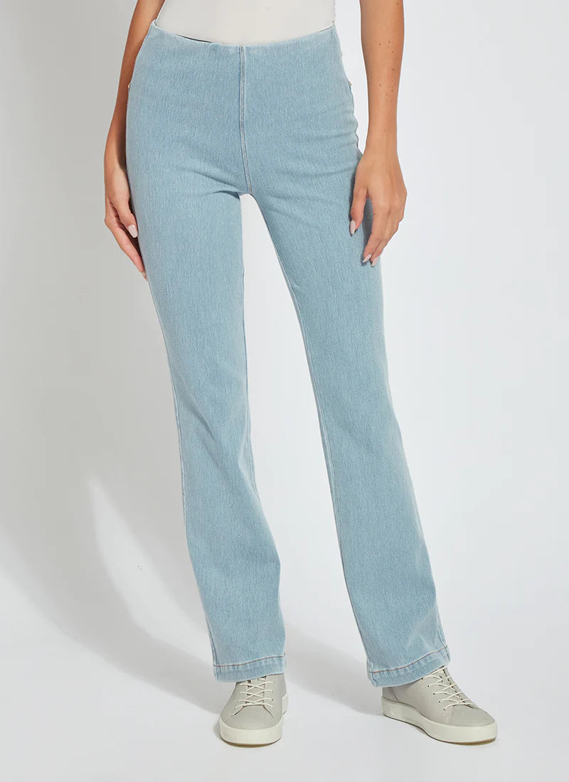 Women's Jodhpurs with Ankle LengthBaby Bootcut Denim - Bleached Blue