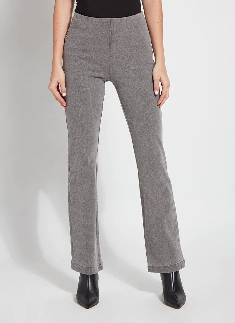 Women's Jodhpurs with V-Shaped HemBaby Bootcut Denim - Mid Grey