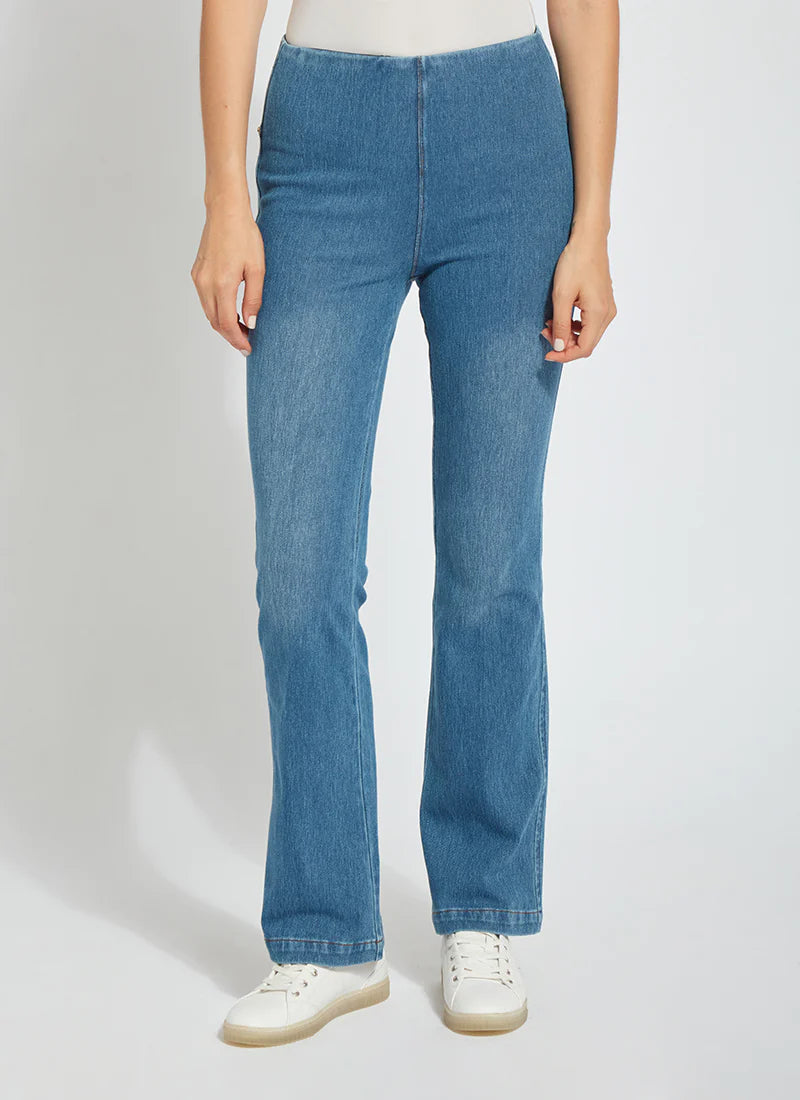 Women's Jodhpurs with Long LengthBaby Bootcut Denim - Mid Wash