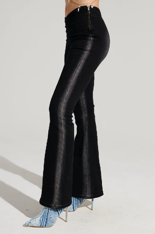 Women's Jodhpurs with Sweetheart NeckCINCHED UP DENIM PANT IN BLACK