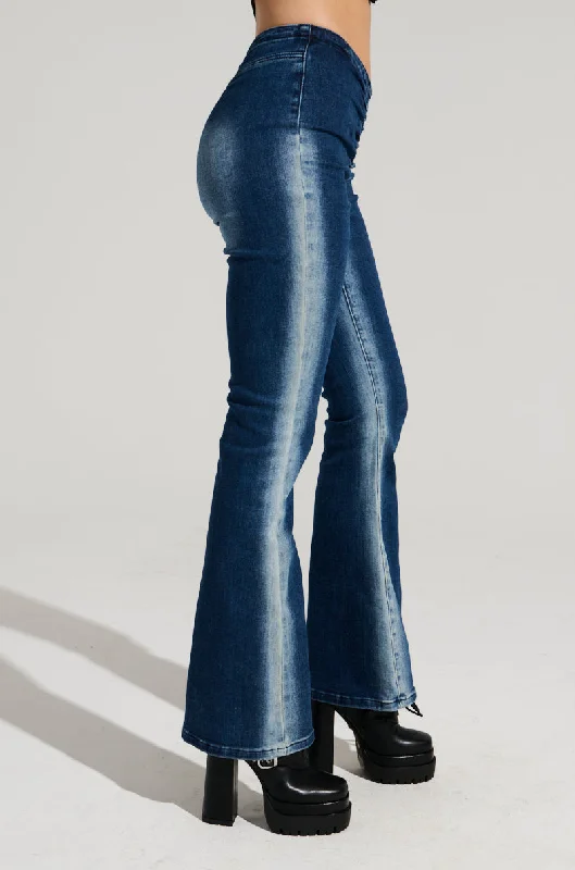 Women's Jodhpurs with Wide LegCINCHED UP DENIM PANT IN MEDIUM BLUE DENIM