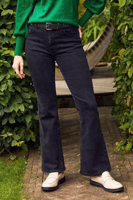 Women's Jodhpurs with Keyhole CollarDenim Boot Cut Jean | Black