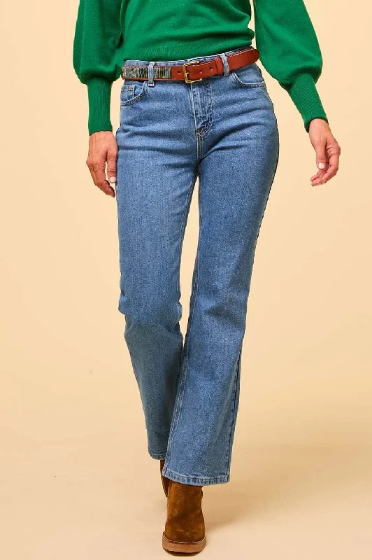 Women's Jodhpurs with Boat CollarDenim Boot Cut Jean | Denim Wash