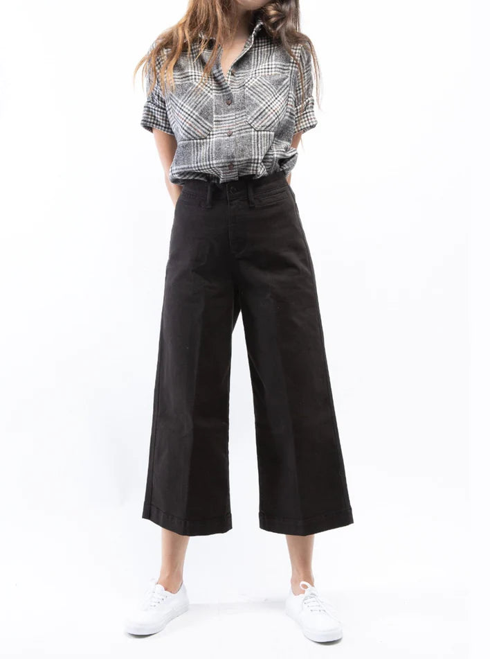 Women's Jodhpurs with Straight LegGreer Cropped Wide Leg Denim - Black