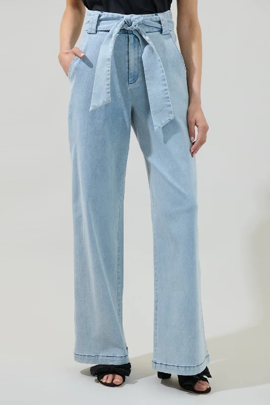 Women's Jodhpurs with U-Shaped CollarJune Denim Wanetta Wide Leg Pants