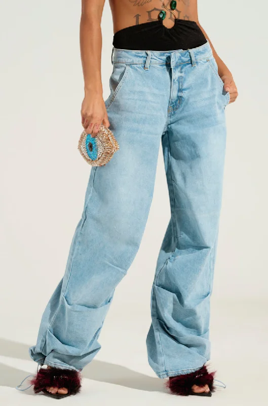 Women's Jodhpurs with Short LengthLUCKY LUCKY WIDE LEG DENIM PANT