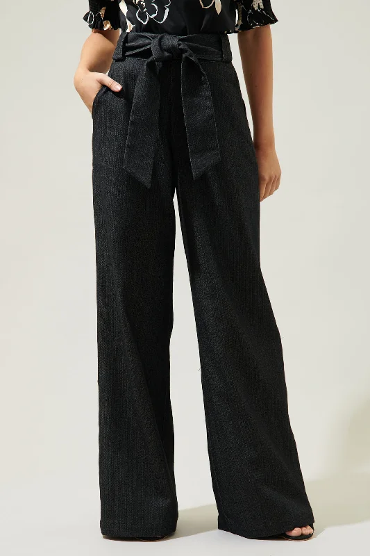 Women's Jodhpurs with Square CollarMaverick Denim Wide Leg Pants