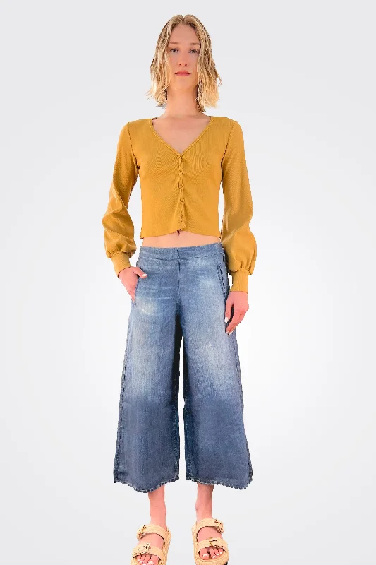 Women's Jodhpurs with Mandarin CollarSkara Pant - Denim