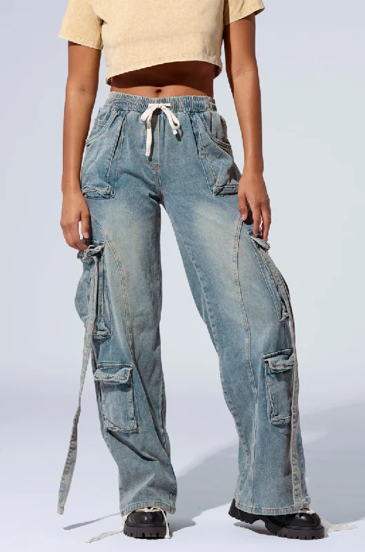 Women's Jodhpurs with Peter Pan CollarTHINK ABOUT IT DENIM CARGO PANT