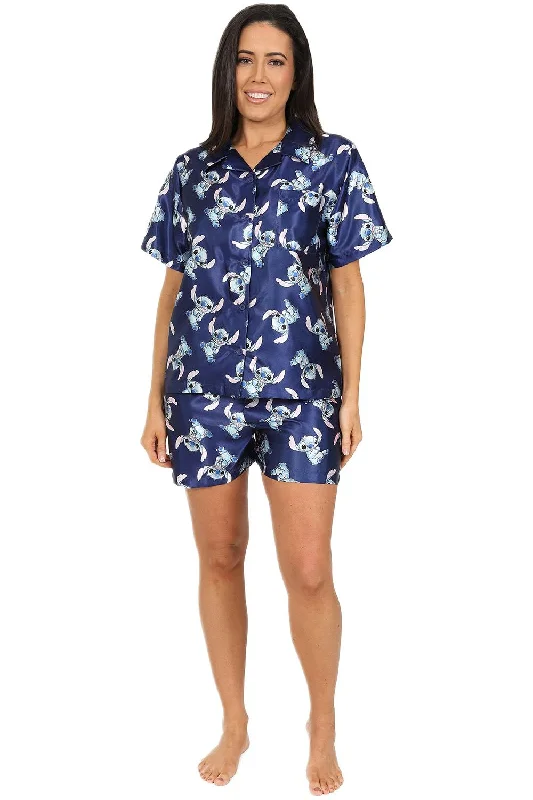 women's pajamas with a charming, vintage aestheticWomen's Disney Lilo and Stitch Short Satin Pyjama Set