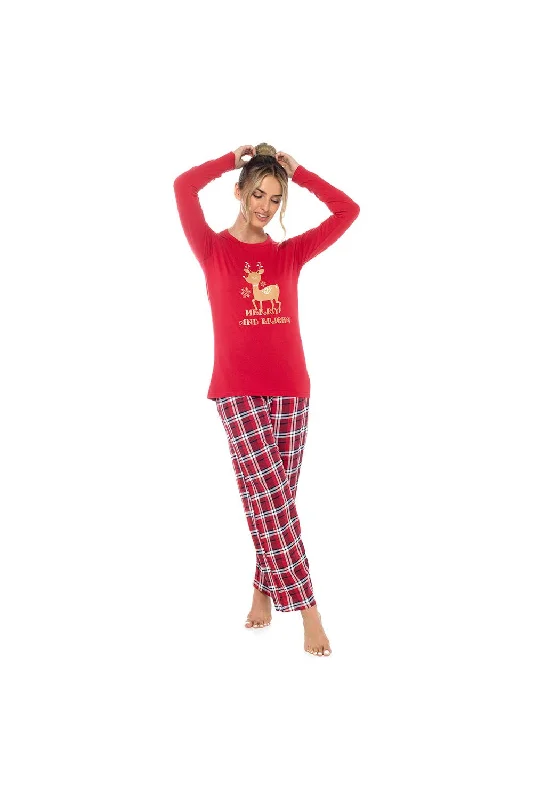 women's cotton pajama setsWomen's Merry And Bright Long Pyjama Set