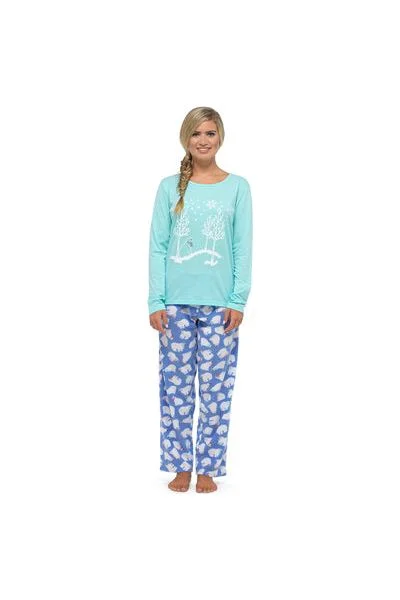 women's pajamas for those who love to dreamWomen's Winter Polar Bear Blue Long Sleeve Pyjama Set