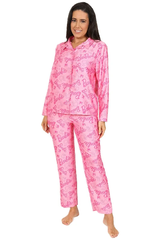 women's pajamas for a night of deep sleepWomen's Barbie Long Pink Satin Pyjama Set